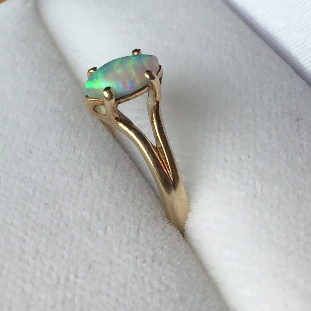 10K Gold & Natural Opal Vintage Ring - KSK - Picture 8 of 16